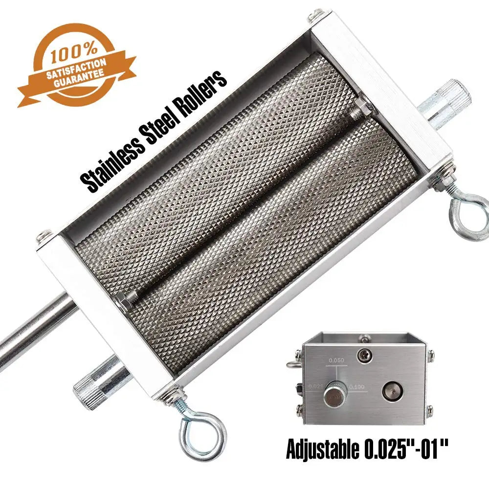Molino de malta de cebada de acero inoxidable de 2 rodillos, modelo 2022, trituradora de granos para elaboración casera de cerveza (venta al por mayor). & Dropshipping