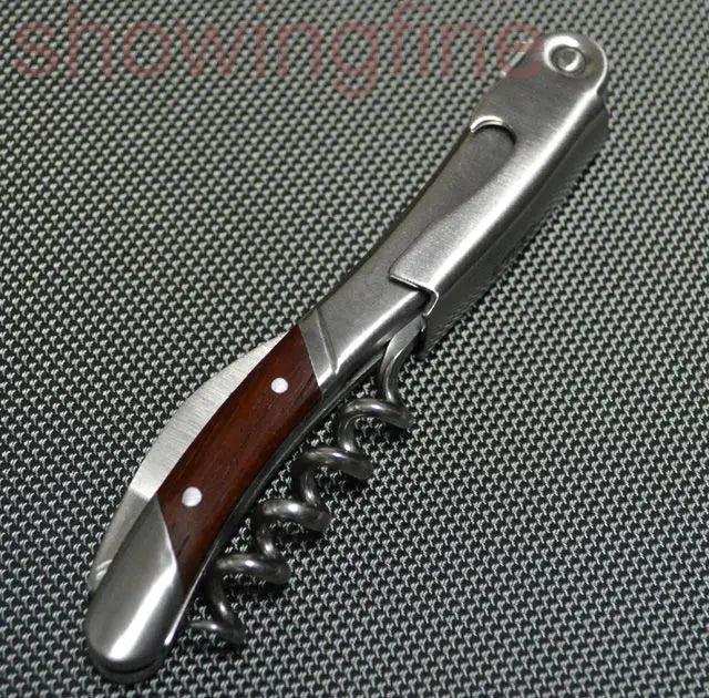 Rosewood Waiter's Corkscrew  Wine Opener  Stainless Steel Bottle Opener with leather case Christmas Gift