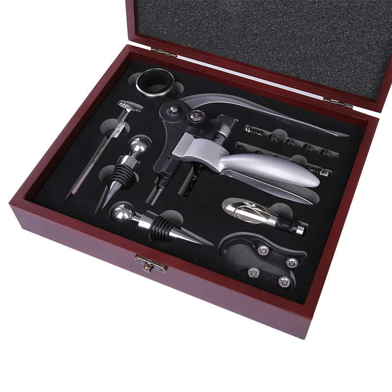 Wine Opener Rabbit Wine Corkscrew Set Bottle Opener Set With Wooden Leather Box
