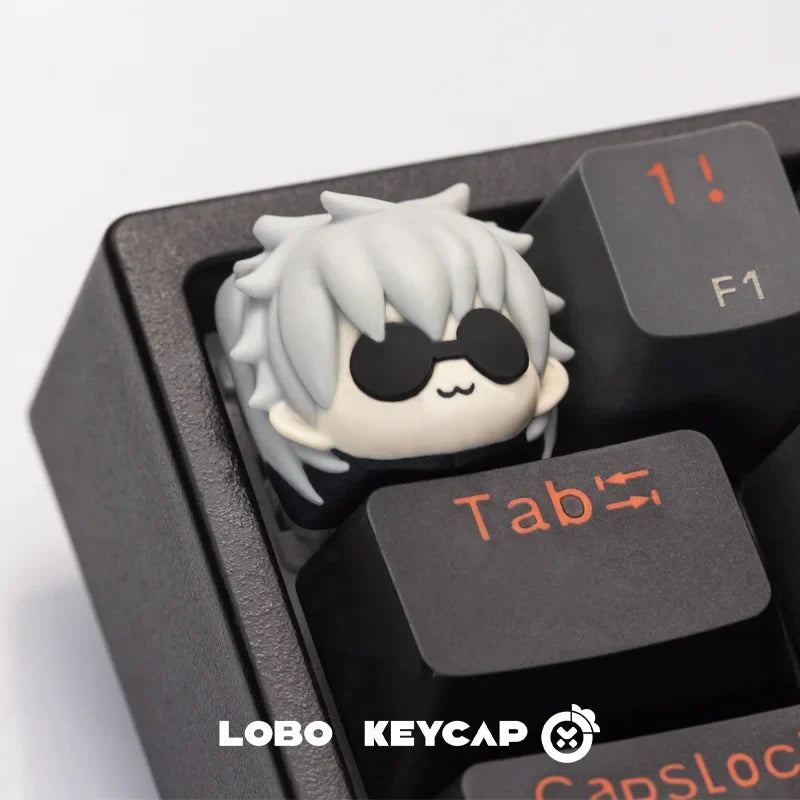 Mifuny Jujutsu Kaisen Keycaps Satoru Gojo Anime Keycap Handmade Tùy Chỉnh Nhựa Trục Trục Mũ Phím Cho Bàn Phím Cơ Crush80
