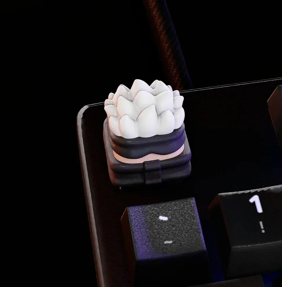 Mifuny Jujutsu Kaisen أغطية المفاتيح Satoru Gojo أنيمي Keycap مخصص اليدوية الراتنج الصليب محور أغطية المفاتيح للوحة المفاتيح الميكانيكية Crush80