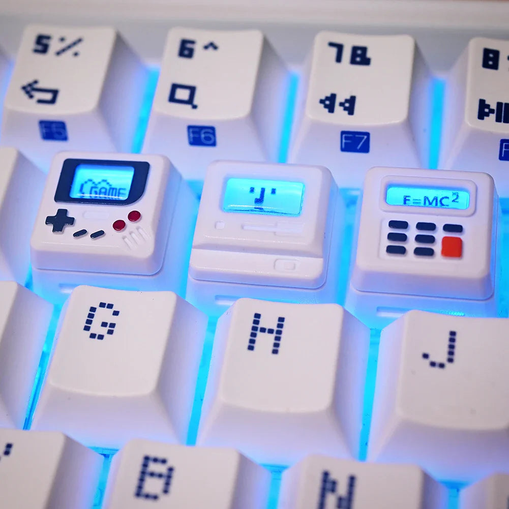 K-04 Bàn Phím Keycaps 3 Trong 1 Thay Thế Cho Bàn Phím Cơ Keycap Retro Tay Cầm Chơi Game Keycaps Dễ Thương Trong Suốt Nắp Phím Phù Hợp Với