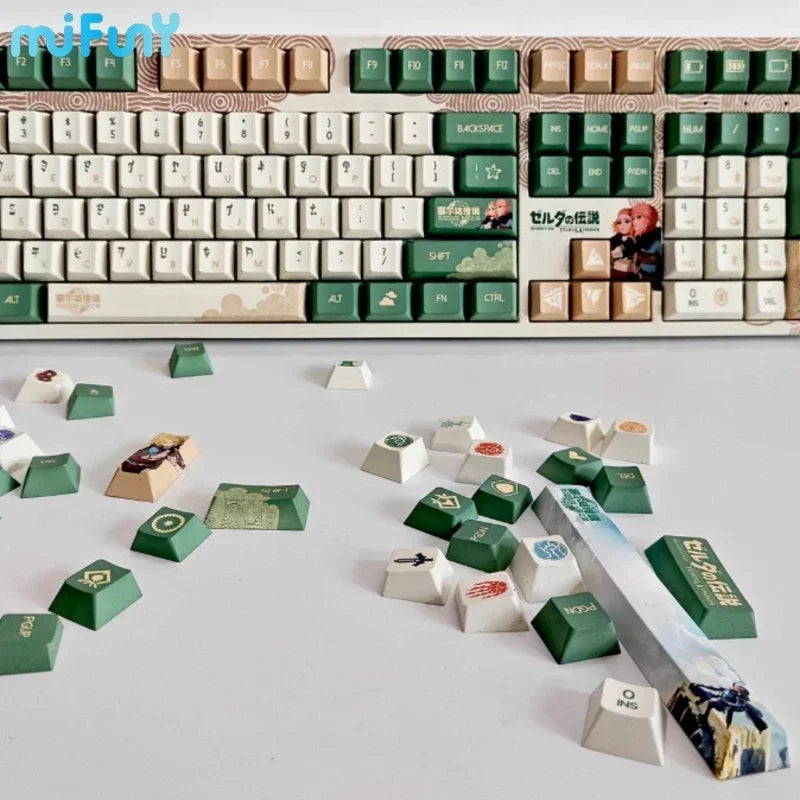 Kingdom Tears Keycaps Legend of Zeldas Key Caps PBT Custom Cherry Amilo IKBC Mũ bàn phím dễ thương cho bàn phím cơ Ganming