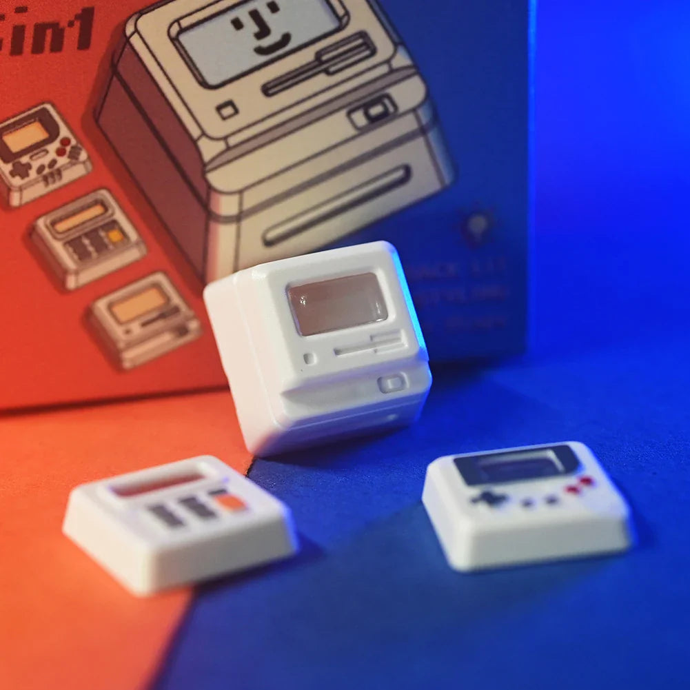 K-04 Bàn Phím Keycaps 3 Trong 1 Thay Thế Cho Bàn Phím Cơ Keycap Retro Tay Cầm Chơi Game Keycaps Dễ Thương Trong Suốt Nắp Phím Phù Hợp Với