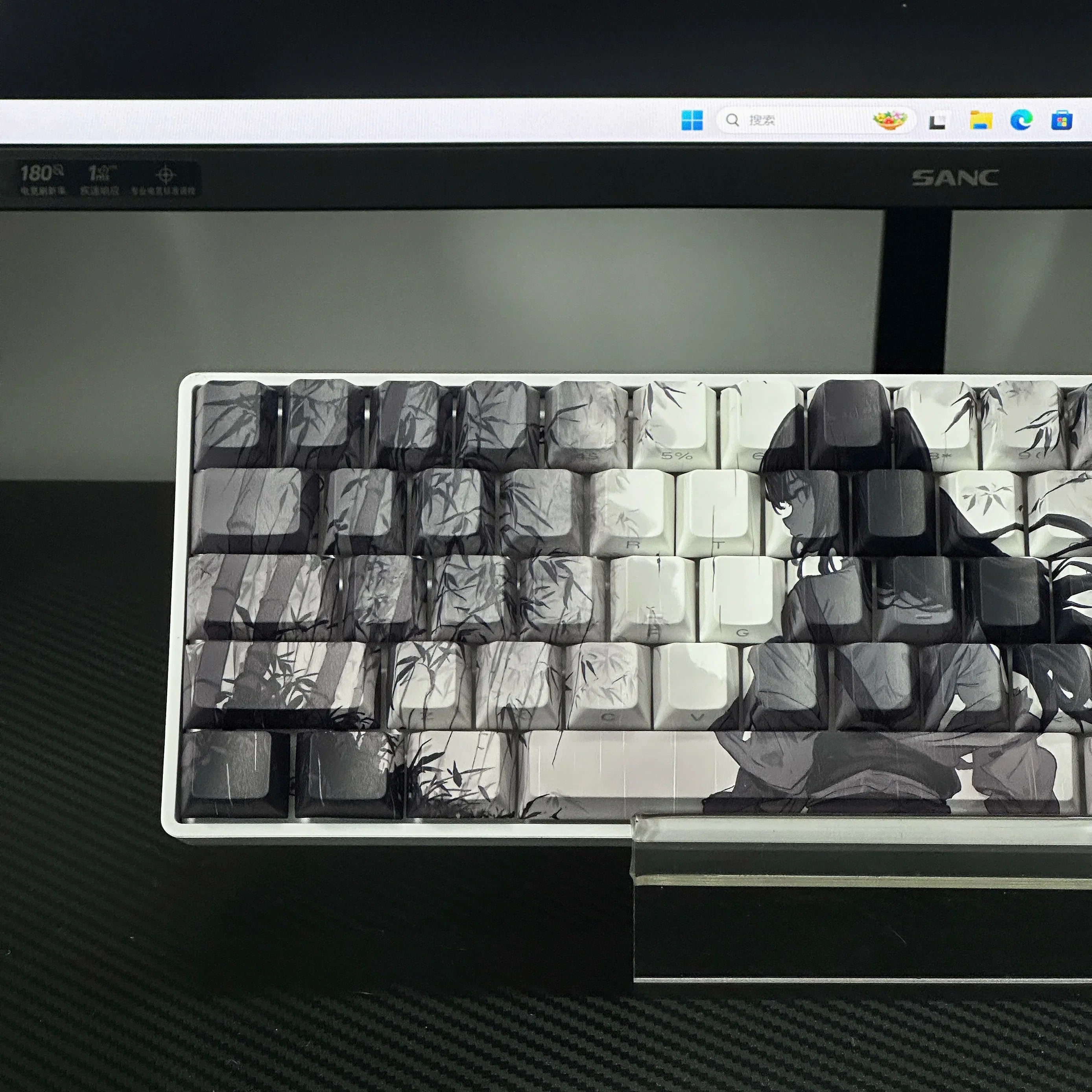 Teclas de anime para teclado mecánico, Material PBT de sublimación de alta calidad, adecuado para teclados Mad60 68, periféricos de computadora