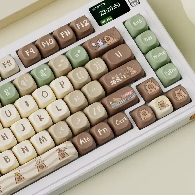 Capybara Anime Keycap Moa Profile Pbt Cute Keycaps 131key Cartoon Artisan Key Caps Point Keyboard Cap Mechanical Keyboard Gamer
