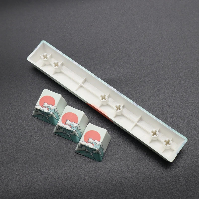 2 أغطية مفاتيح للوحة المفاتيح الميكانيكية PBT Keycap OEM الملف الشخصي مساحة مخصصة ESC لغطاء المفتاح موضوع البحر المرجاني مفتاح المسافة