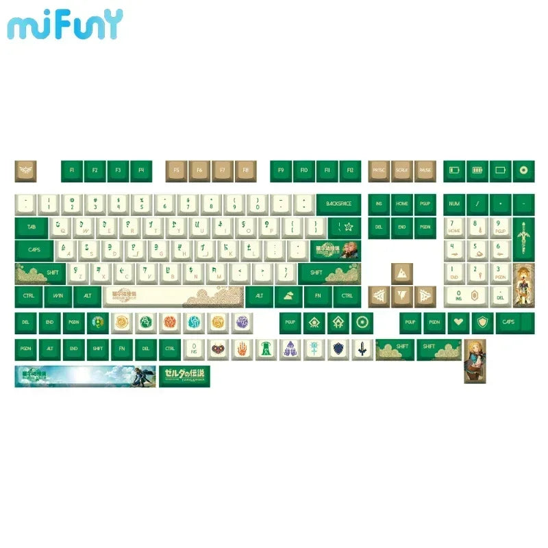 Kingdom Tears Keycaps Legend of Zeldas Key Caps PBT Custom Cherry Amilo IKBC Mũ bàn phím dễ thương cho bàn phím cơ Ganming