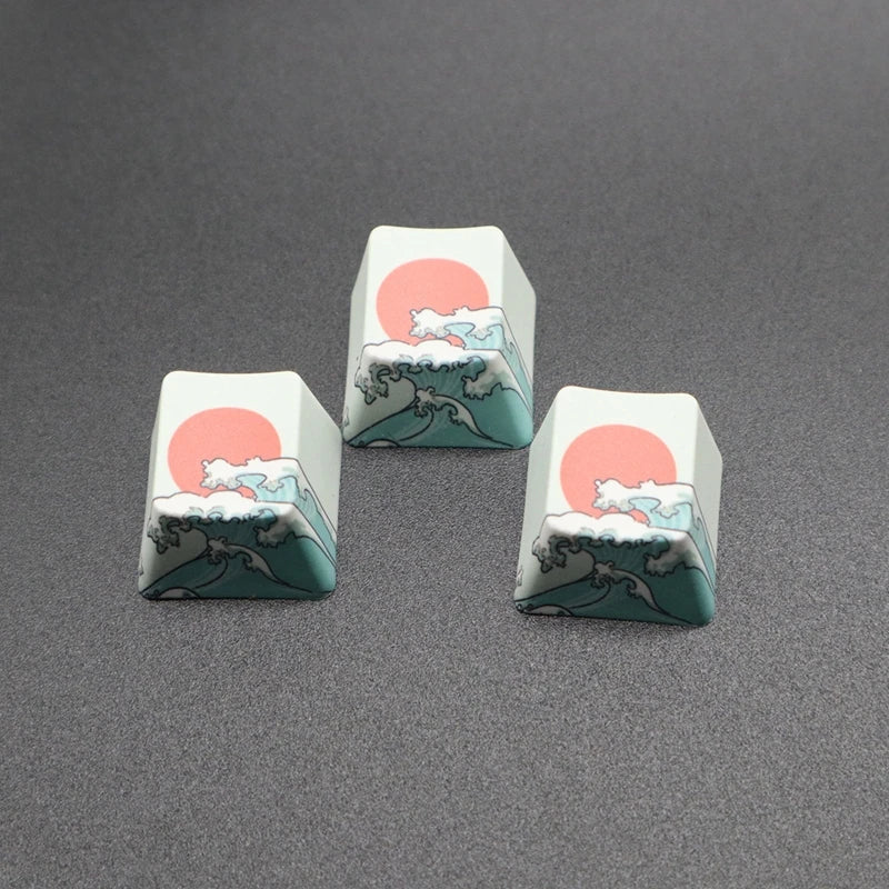 2 أغطية مفاتيح للوحة المفاتيح الميكانيكية PBT Keycap OEM الملف الشخصي مساحة مخصصة ESC لغطاء المفتاح موضوع البحر المرجاني مفتاح المسافة