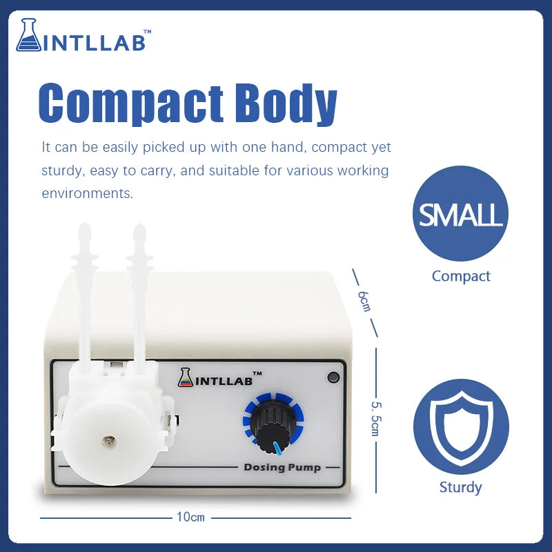 INTLLAB Peristaltic Liquid Pump Dosing Pump for Aquarium Lab Water Analytical