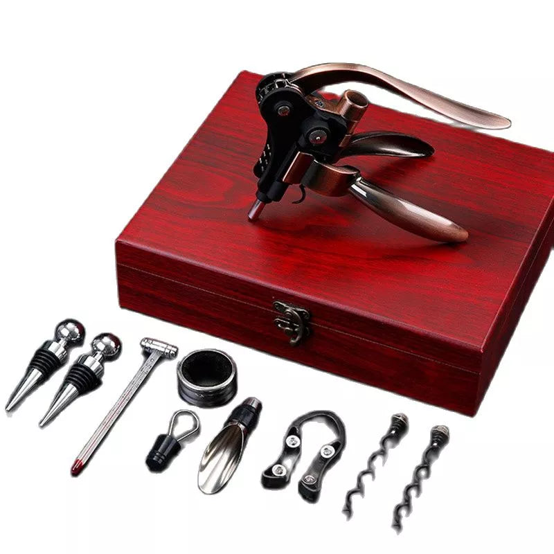 Wine Opener Rabbit Wine Corkscrew Set Bottle Opener Set With Wooden Leather Box