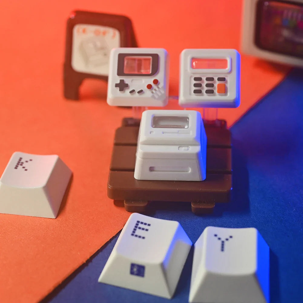 K-04 Bàn Phím Keycaps 3 Trong 1 Thay Thế Cho Bàn Phím Cơ Keycap Retro Tay Cầm Chơi Game Keycaps Dễ Thương Trong Suốt Nắp Phím Phù Hợp Với