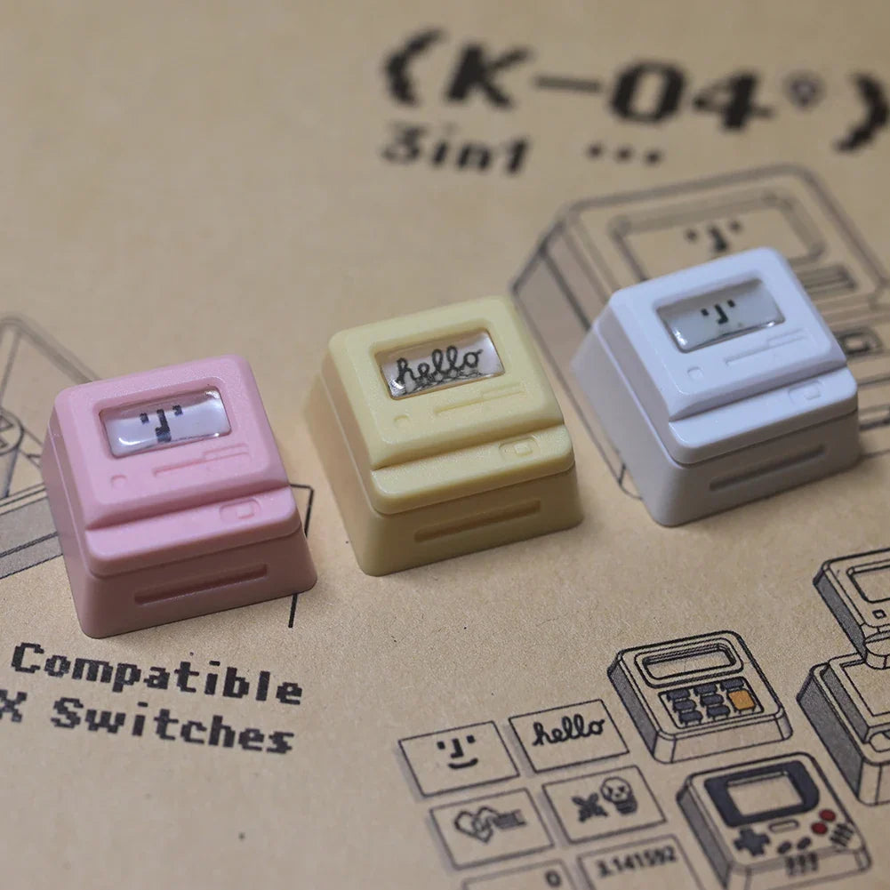 K-04 Bàn Phím Keycaps 3 Trong 1 Thay Thế Cho Bàn Phím Cơ Keycap Retro Tay Cầm Chơi Game Keycaps Dễ Thương Trong Suốt Nắp Phím Phù Hợp Với