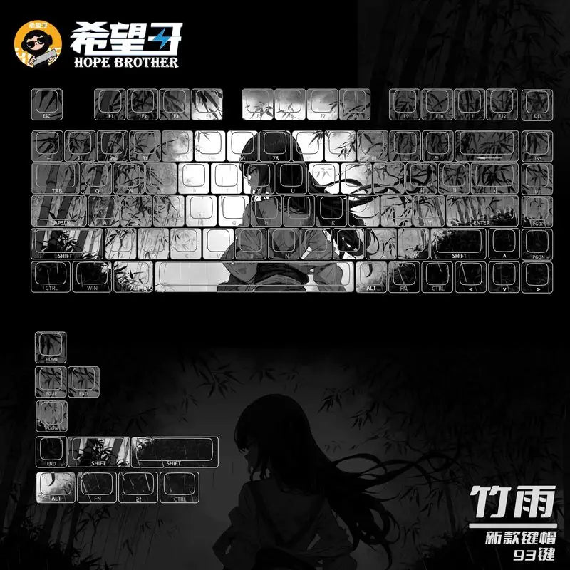 Teclas de anime para teclado mecánico, Material PBT de sublimación de alta calidad, adecuado para teclados Mad60 68, periféricos de computadora