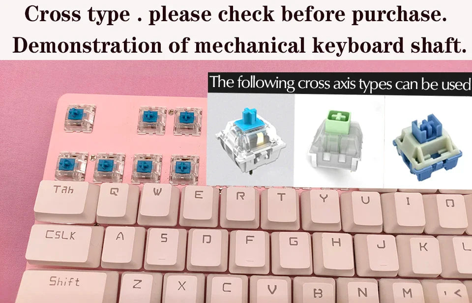 Personaliza tu teclado con lindas teclas de gato - PBT Axis Cherry MX Artisan Anime Pink Kawaii Accesorios