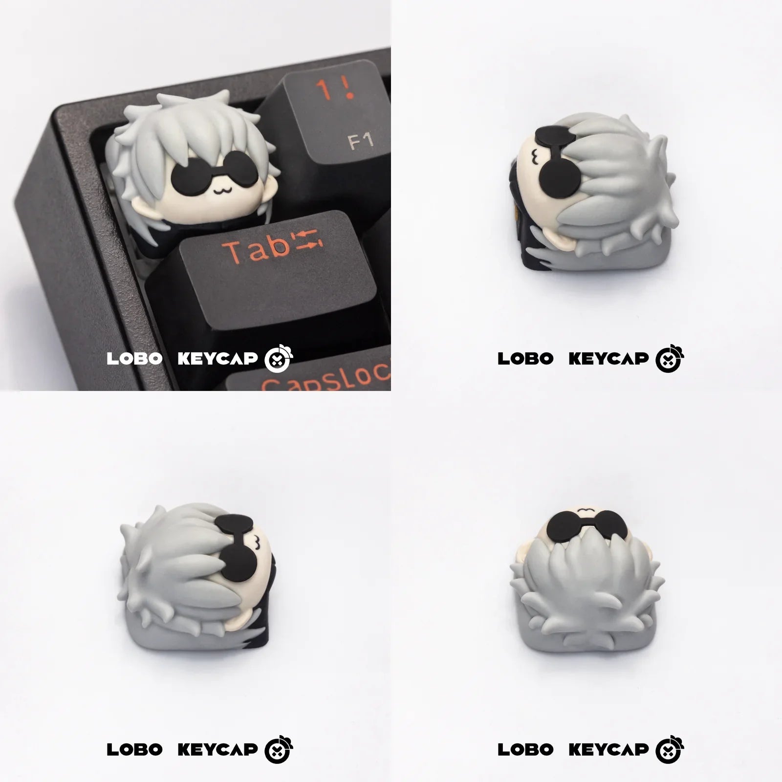 Mifuny Jujutsu Kaisen Keycaps Satoru Gojo Anime Keycap Handmade Tùy Chỉnh Nhựa Trục Trục Mũ Phím Cho Bàn Phím Cơ Crush80