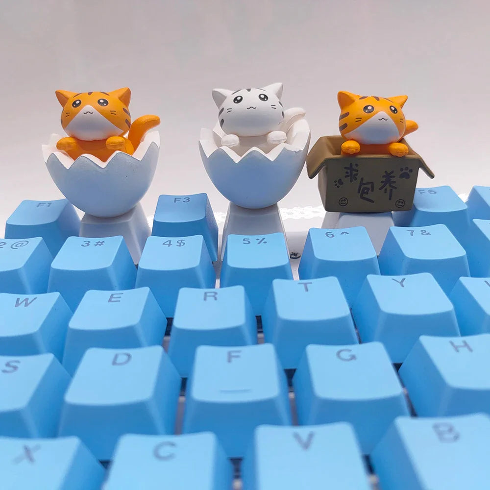 Personaliza tu teclado con lindas teclas de gato - PBT Axis Cherry MX Artisan Anime Pink Kawaii Accesorios
