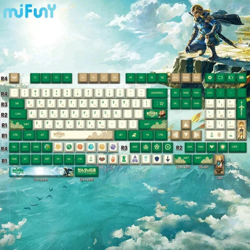 Kingdom Tears Keycaps Legend of Zeldas Key Caps PBT Custom Cherry Amilo IKBC Mũ bàn phím dễ thương cho bàn phím cơ Ganming