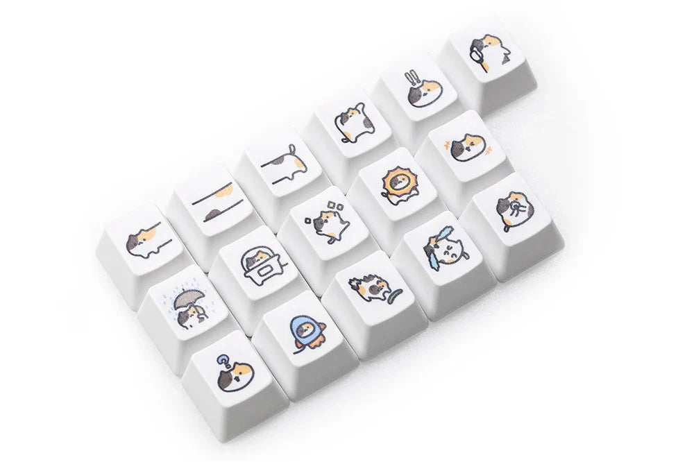 Lindo pequeño gato Calico Keycap Kitty Meme Keycap Dye Subbed keycaps para mx stem Gaming Teclados mecánicos naranja blanco negro