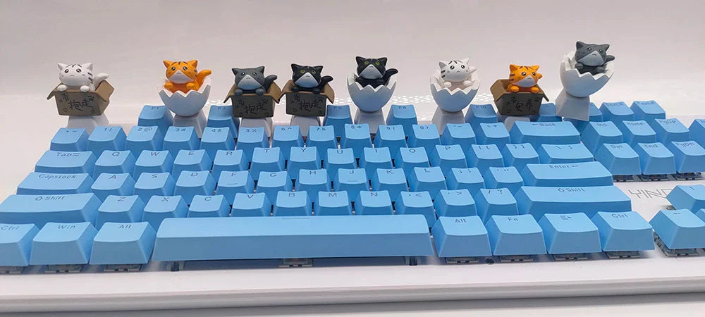 Personaliza tu teclado con lindas teclas de gato - PBT Axis Cherry MX Artisan Anime Pink Kawaii Accesorios