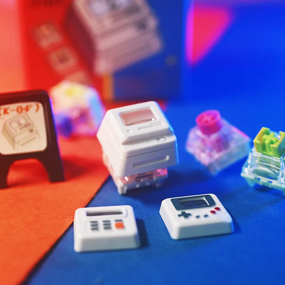 K-04 Bàn Phím Keycaps 3 Trong 1 Thay Thế Cho Bàn Phím Cơ Keycap Retro Tay Cầm Chơi Game Keycaps Dễ Thương Trong Suốt Nắp Phím Phù Hợp Với