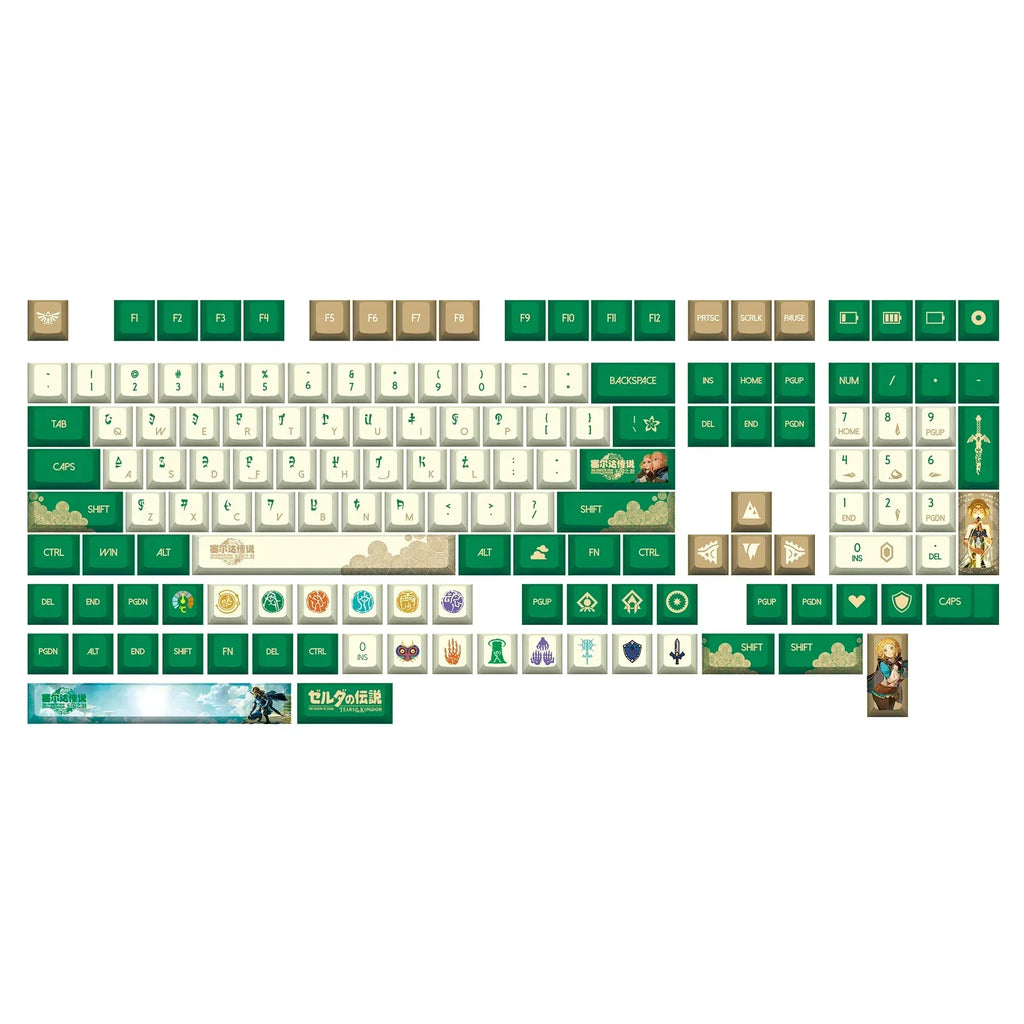 Kingdom Tears Keycaps Legend of Zeldas Key Caps PBT Custom Cherry Amilo IKBC Mũ bàn phím dễ thương cho bàn phím cơ Ganming