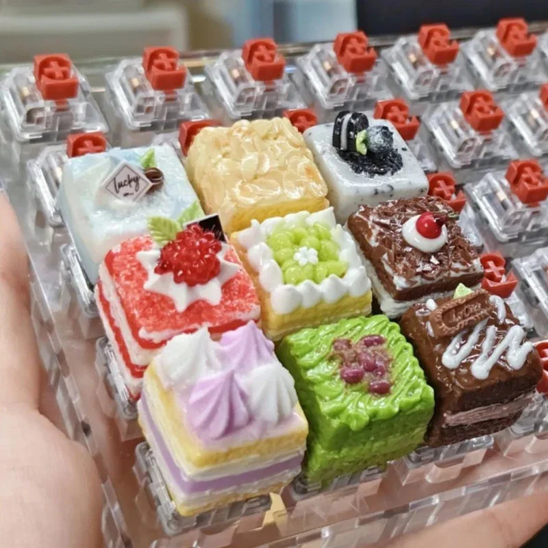 Ban Đầu Dễ Thương Bánh Keycap Kawaii Đất Sét Mũ Bàn Phím Tùy Chỉnh Thủ Công Trò Chơi Nghệ Thuật Keycaps Cho Bàn Phím Cơ Tặng Switch MX