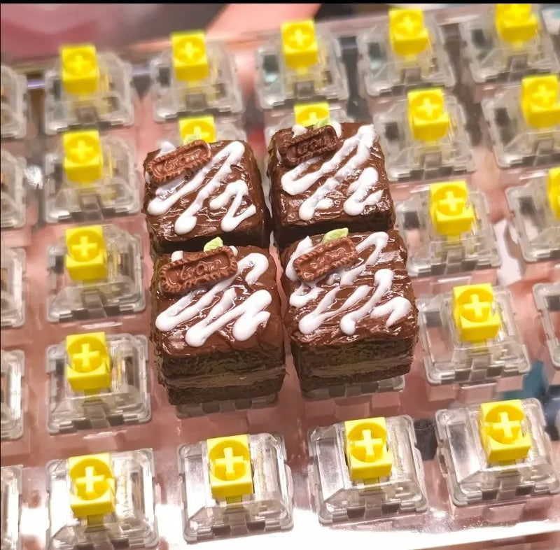 Ban Đầu Dễ Thương Bánh Keycap Kawaii Đất Sét Mũ Bàn Phím Tùy Chỉnh Thủ Công Trò Chơi Nghệ Thuật Keycaps Cho Bàn Phím Cơ Tặng Switch MX