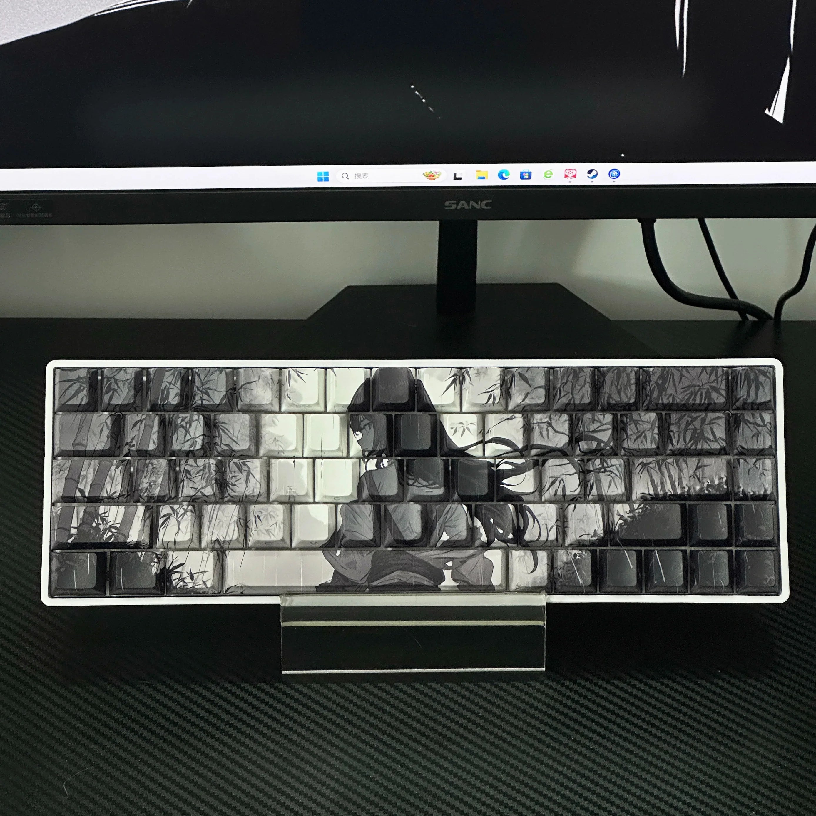 Teclas de anime para teclado mecánico, Material PBT de sublimación de alta calidad, adecuado para teclados Mad60 68, periféricos de computadora