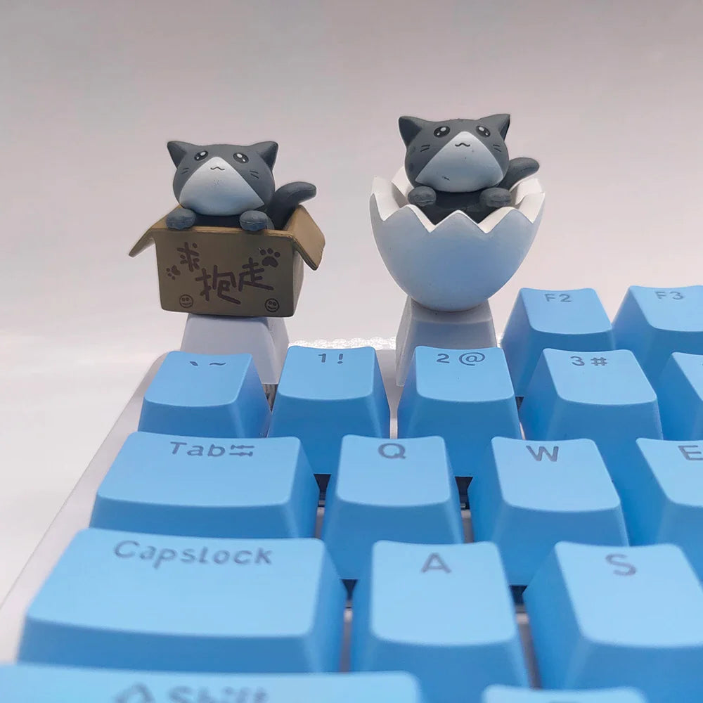 Personaliza tu teclado con lindas teclas de gato - PBT Axis Cherry MX Artisan Anime Pink Kawaii Accesorios